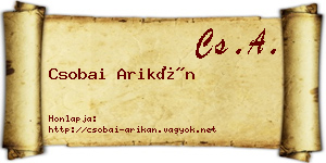 Csobai Arikán névjegykártya